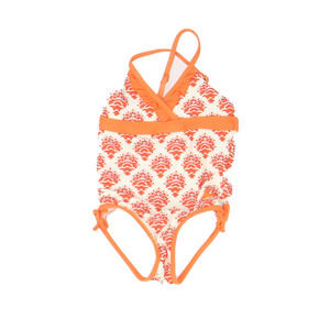 Cabanalife Girls Orange | Ivory 1-piece Swimsuit size: 12-18 Months